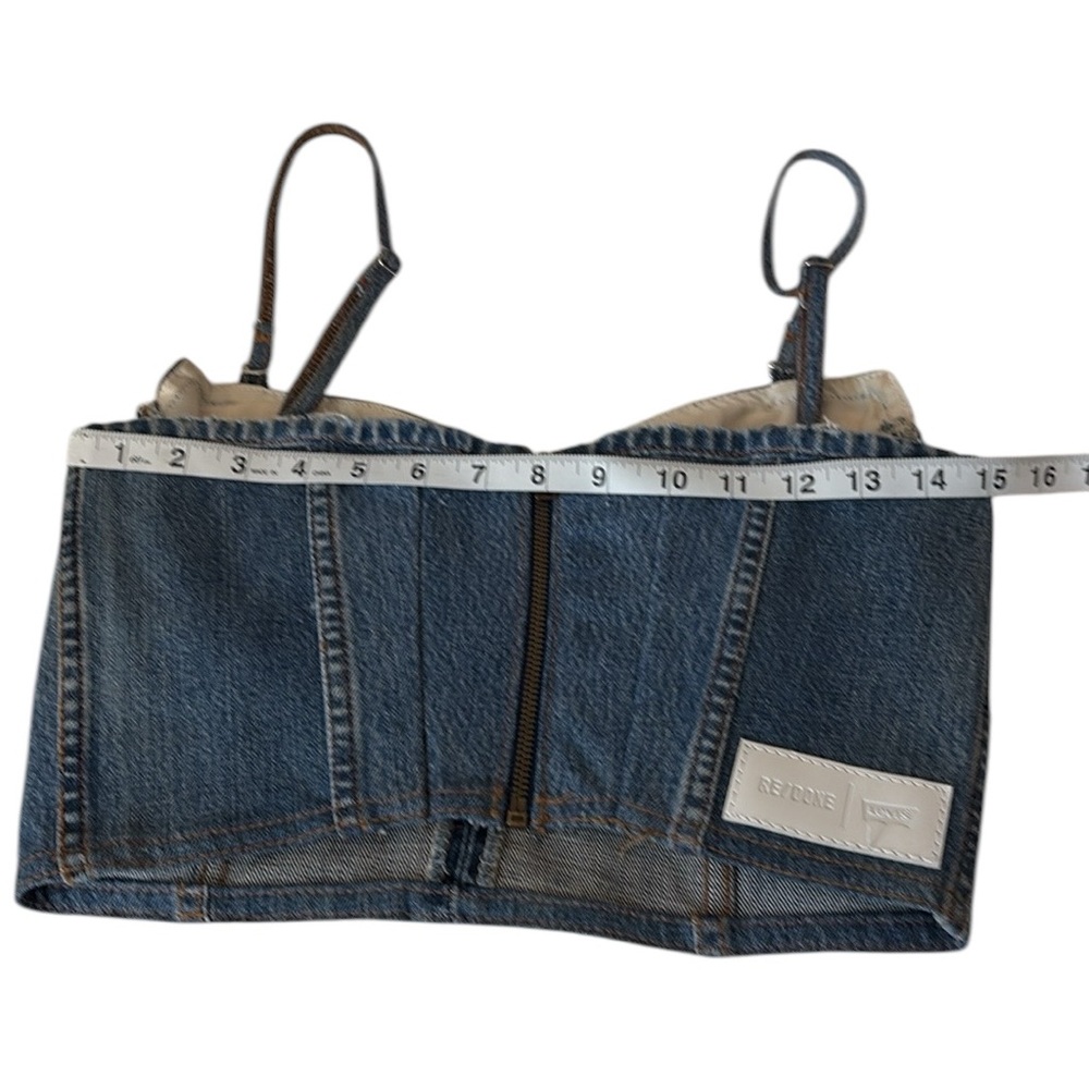 RE/DONE Revolve X Levi’s Vintage Reworked Denim Bustier Corset Top, M - Picture 5 of 9